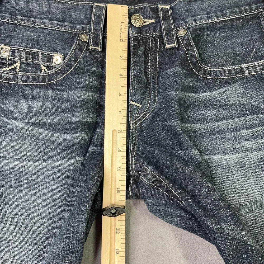 True Religion Straight Cutoff Shorts Mens 30‎ Dark Wash Made in USA MDE800SDP3